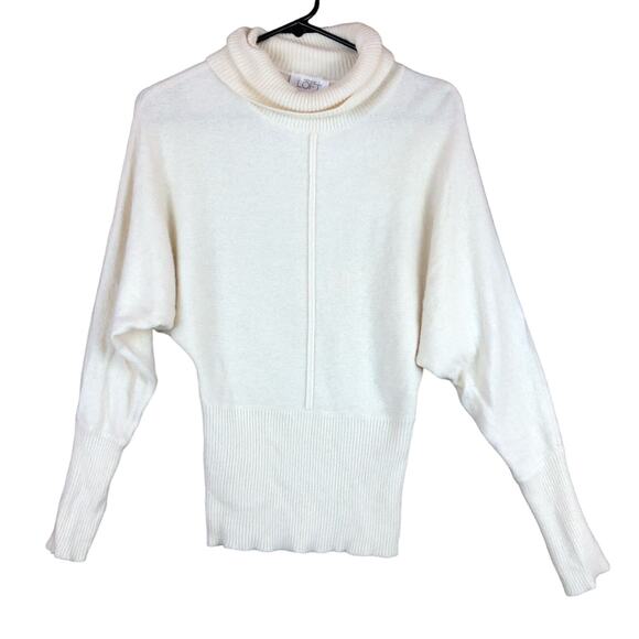 Ann Taylor LOFT Women Sweater Beige Cowl Neck Dolman Sleeve Wool Angora Blend XS - Picture 1 of 13